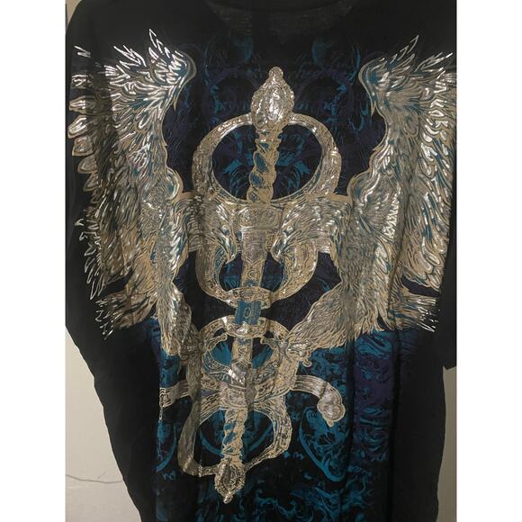Y2K Affliction Style Chrome Eagle Shirt Size 2XL - Picture 4 of 5